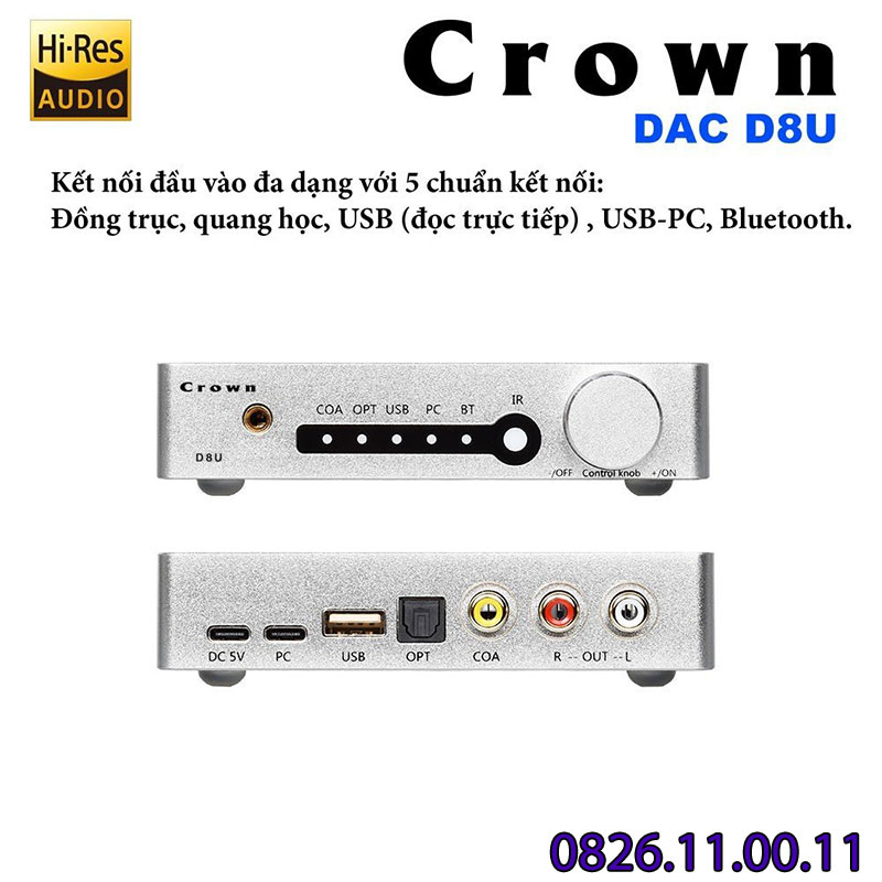 DAC Crown D8U: Bộ giải mã âm thanh DAC bán chạy tại Việt Nam
