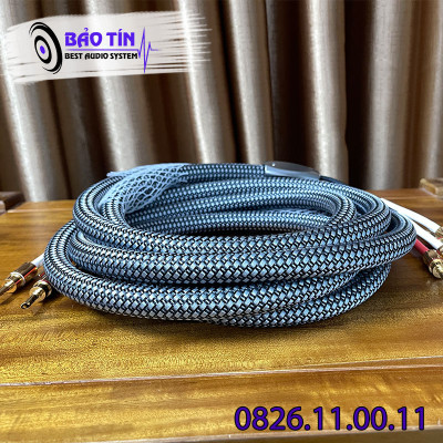 Dây loa Krell Đầu Jack Bắp Chuối Răng Cưa Kích Thước Dài 2,5m/vế